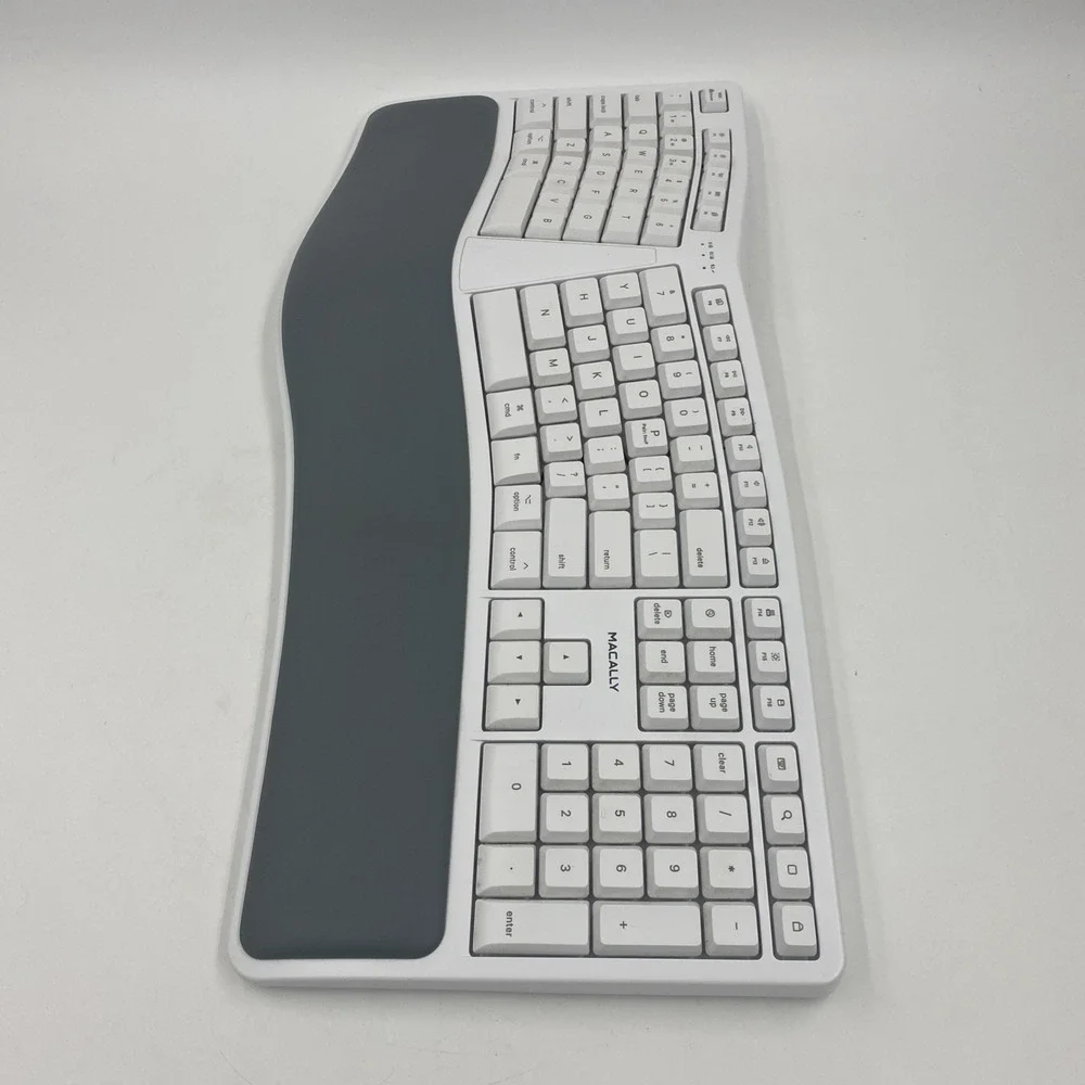 Macally‎ Wireless Ergonomic Keyboard White Bluetooth Split Mac Layout RFBTKEYB